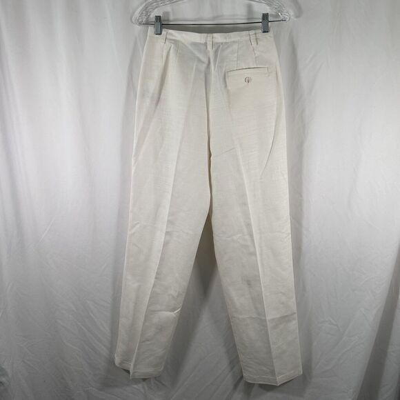 Liz Claiborne Sport Linen Blend Pants Women's 8 White High Rise Button Zip New - Picture 7 of 12